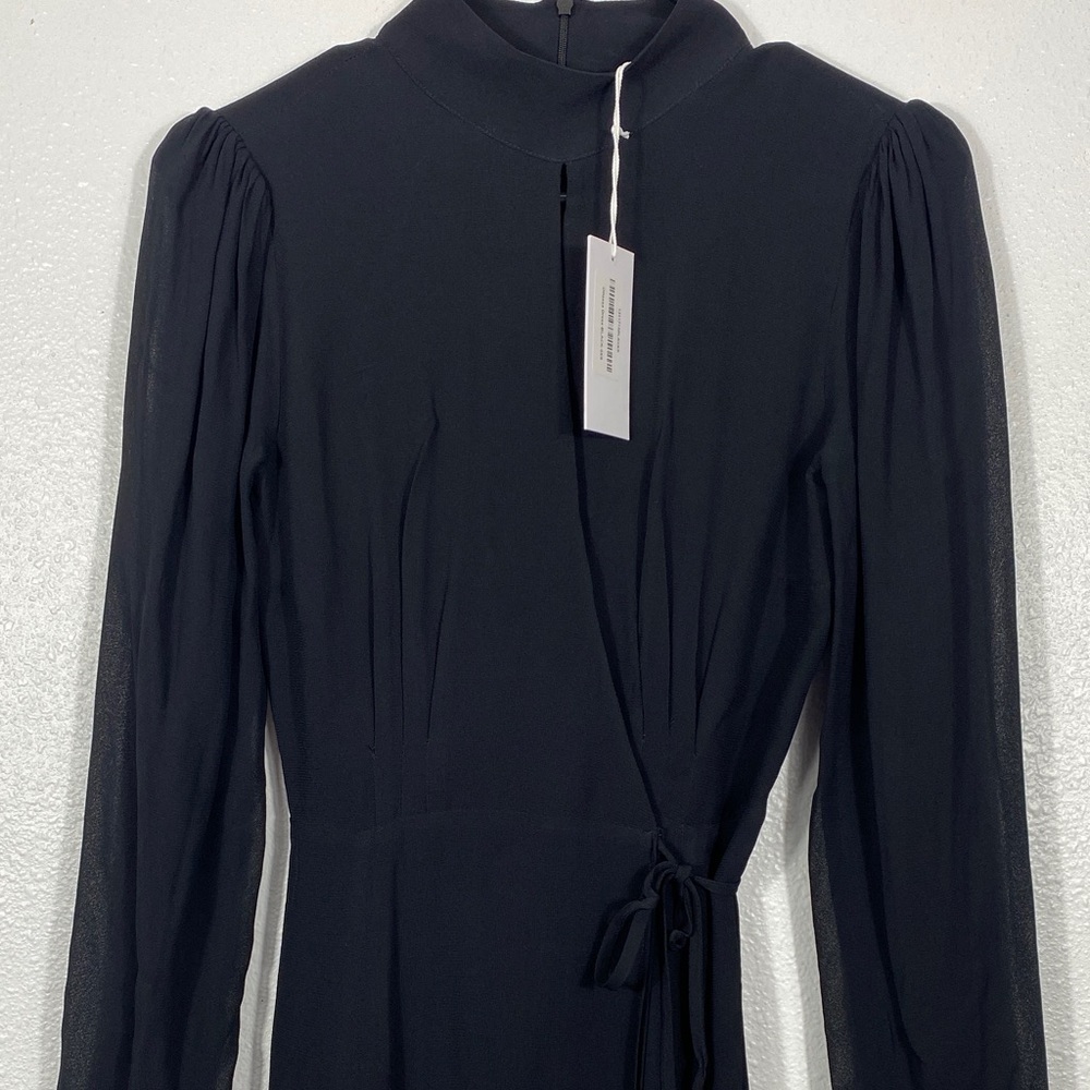 Reformation Black Long Sleeve Dress Size XS 100% Viscose - Picture 5 of 16